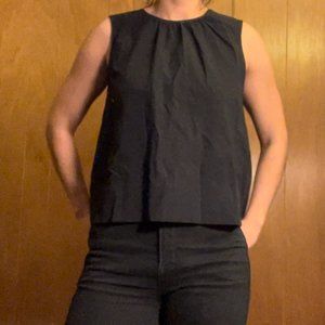 Everlane black tie-back top